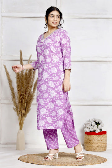 Elegant Ethnic Printed Kurta Set with Pants