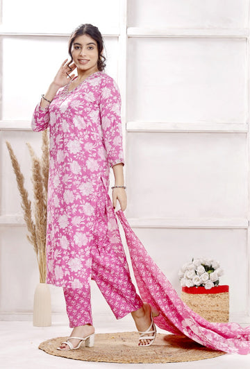 Elegant Ethnic Printed Kurta Set with Pants