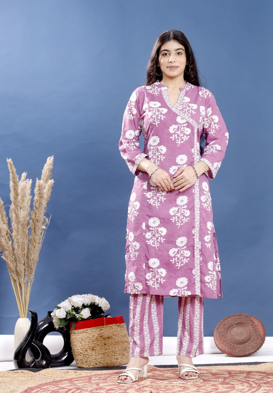 Elegant Ethnic Printed Kurta Set with Pants