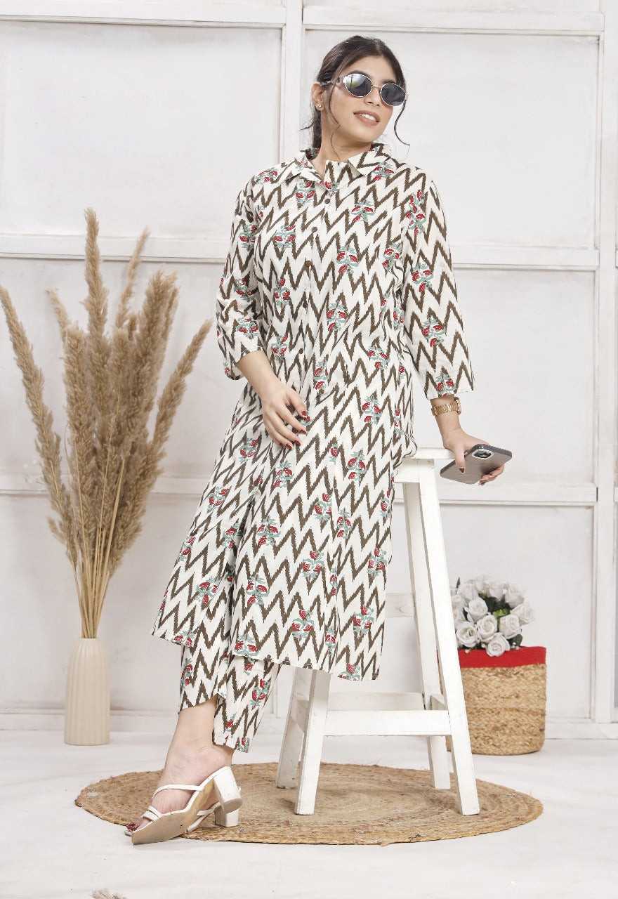 Elegant Ethnic Printed Kurta Set with Pants